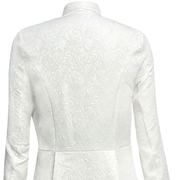 Men's Natural White Victorian Renaissance Steampunk Coat - Picture 4 of 13